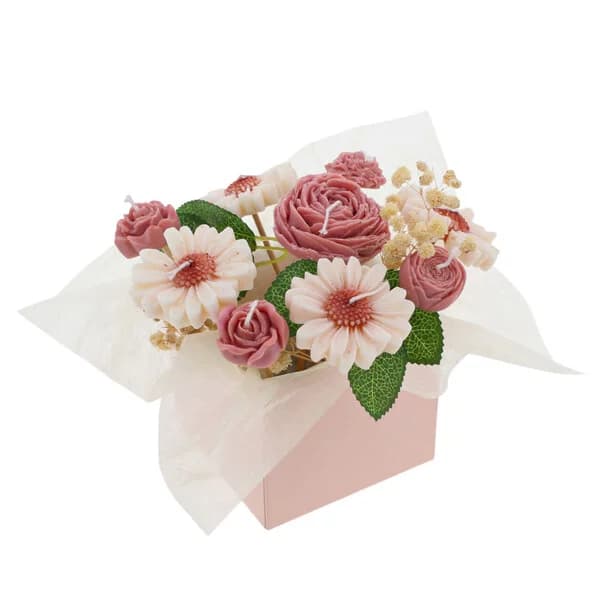 Photo produit : BOUQUET BOUGIES VARIÉES ROSES